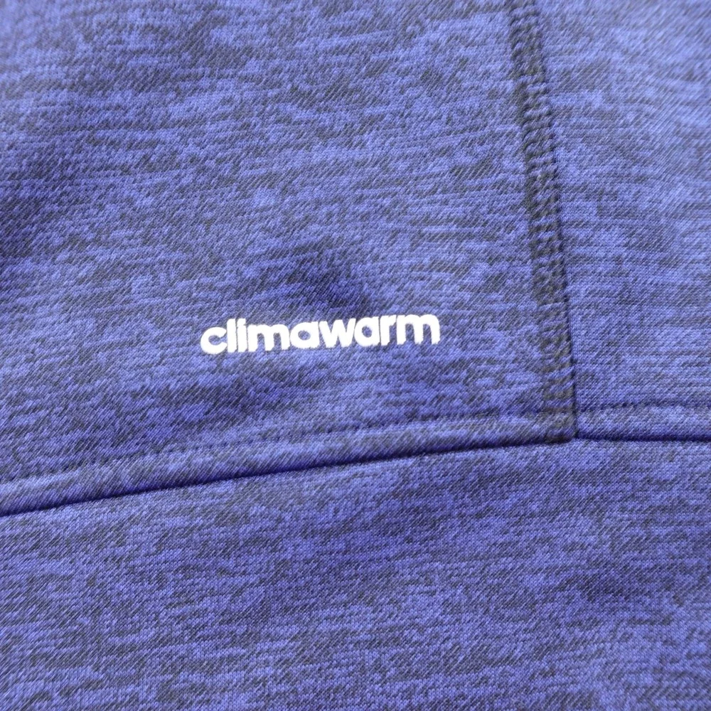 Adidas‎ Sweater Mens L Blue Logo ClimaWarm Pullover Sweatshirt Hoodie Athletic